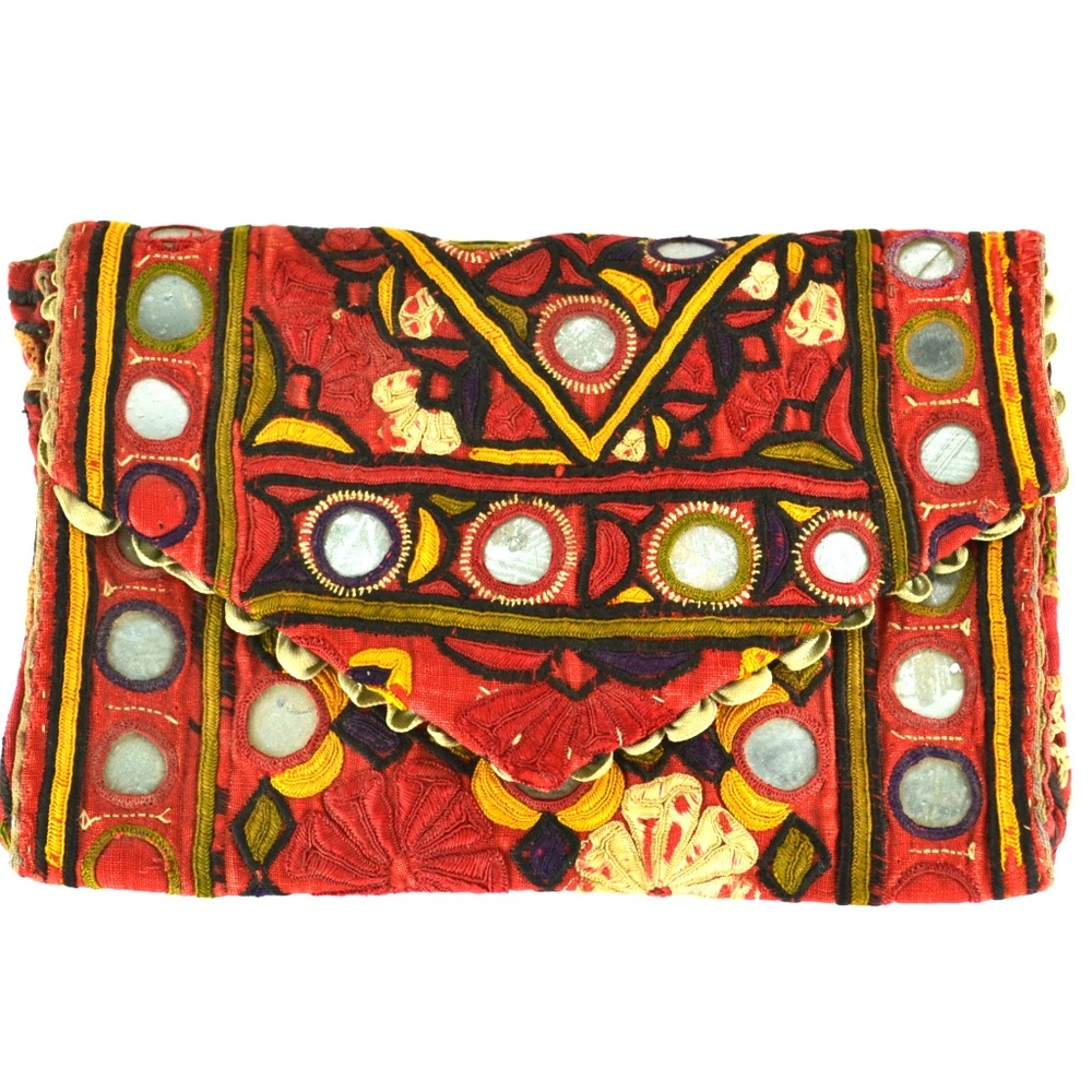 Vintage Embroidered Ethnic Fabric Clutch
